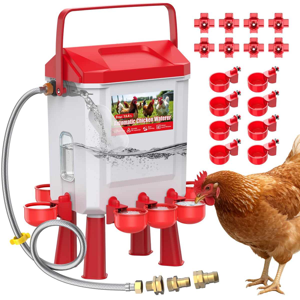 Automatic Chicken Waterer 3 Gallons with Float Valve Z144