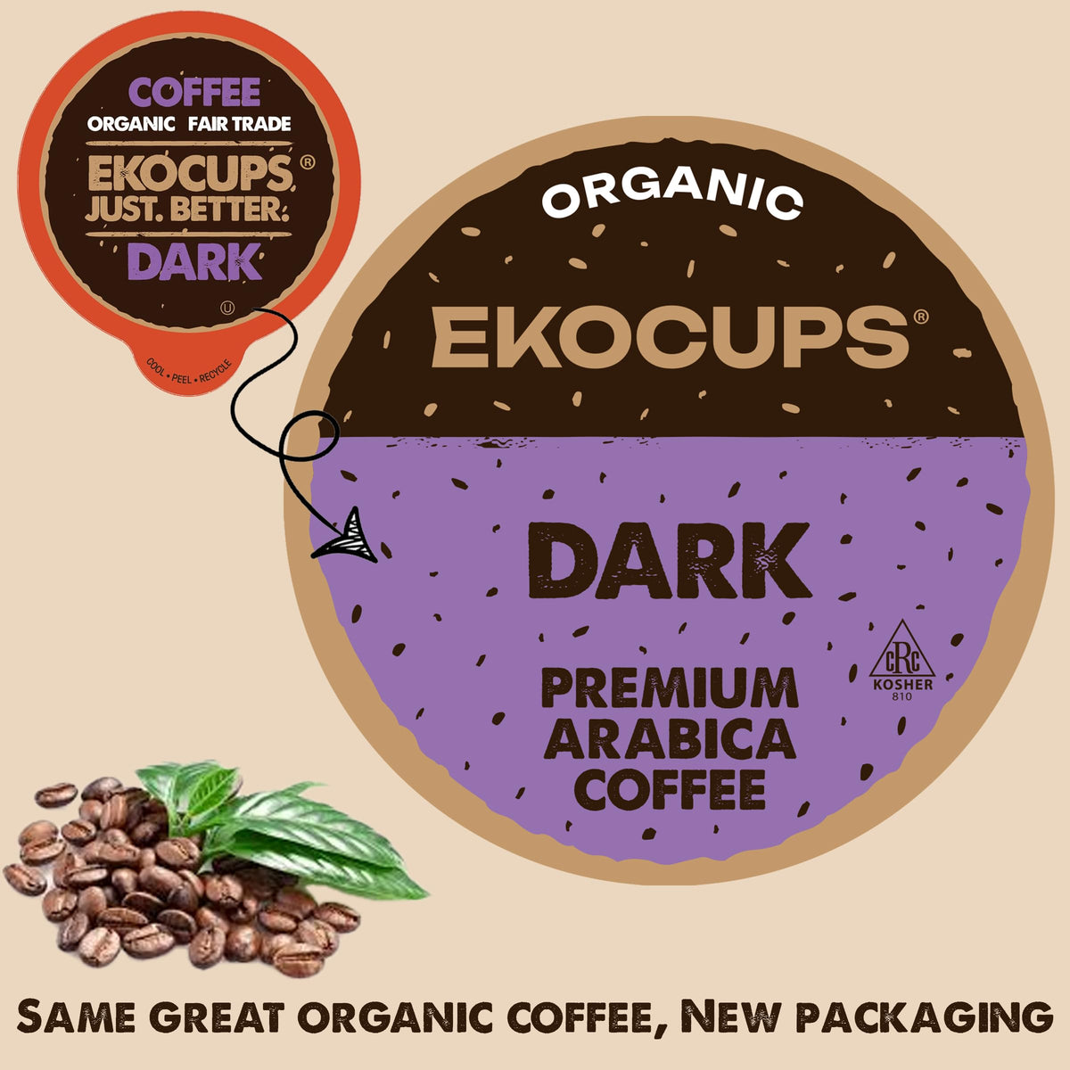 Organic Dark Roast Coffee Pods, 40 Recyclable Capsules E939