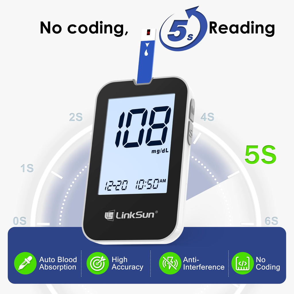 Blood Sugar Testing Kit, 100 Strips & Lancets Y739522