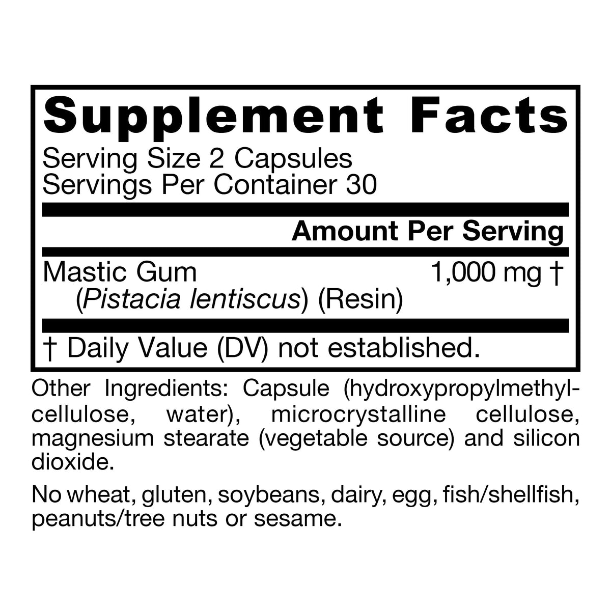 Mastic Gum 1000mg 60 Capsules O150