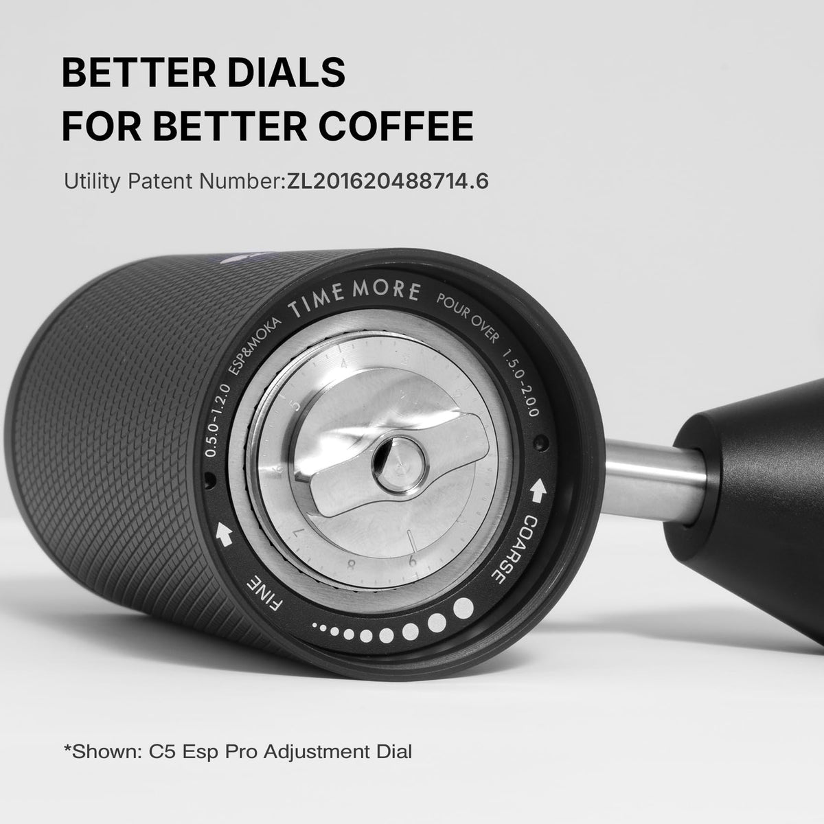 Manual Coffee Grinder with Conical Burr, Portable Hand Coffee Mill - Black A4692