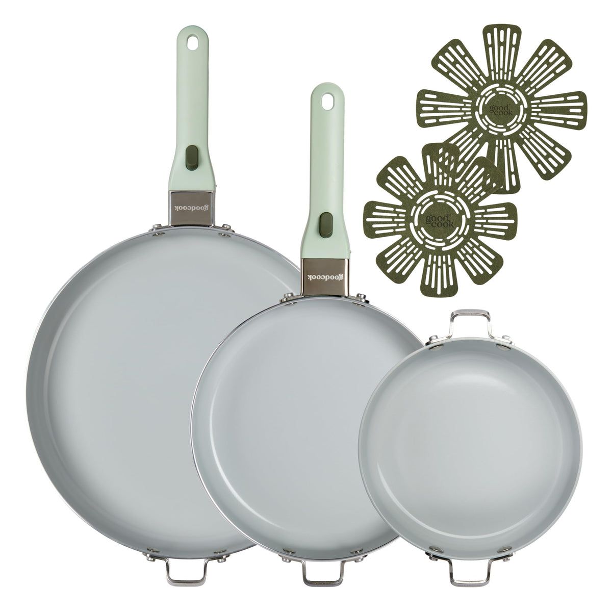 7 Piece Ceramic Nonstick Cookware Set J704