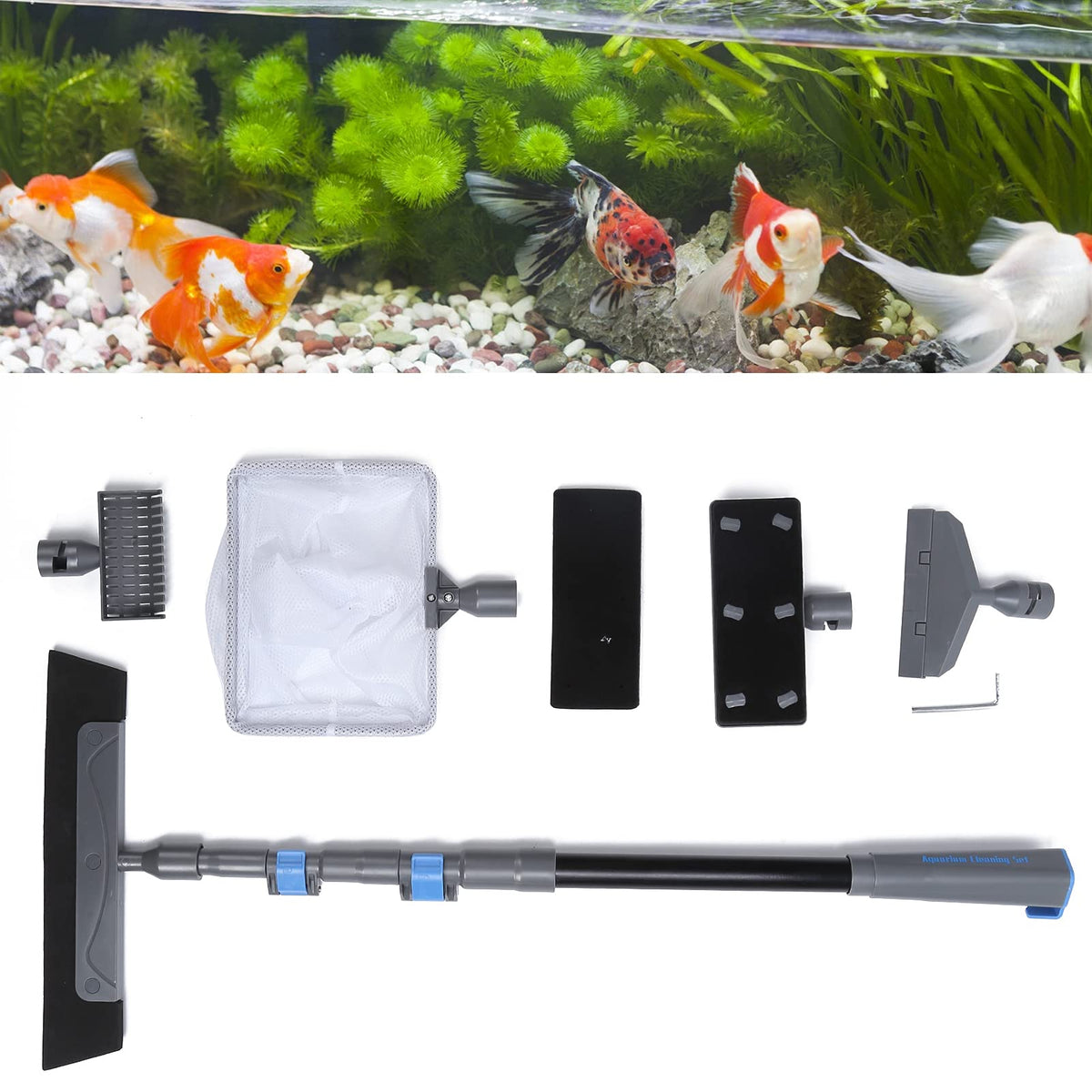 5 in 1 Aquarium Cleaning Tool Kit with Long Handle G79469