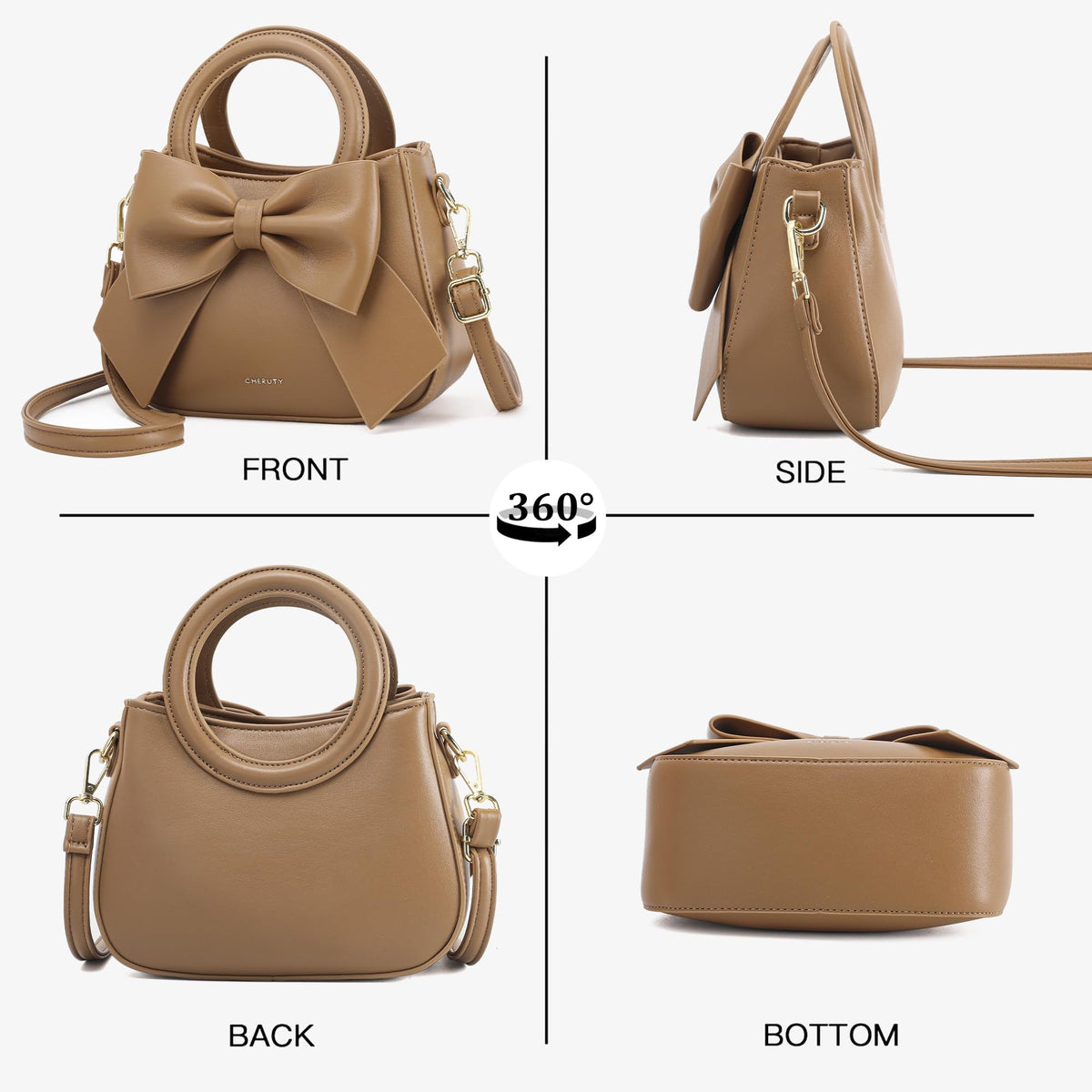 Vegan Leather Crossbody Bag with Top Carry Handle P243