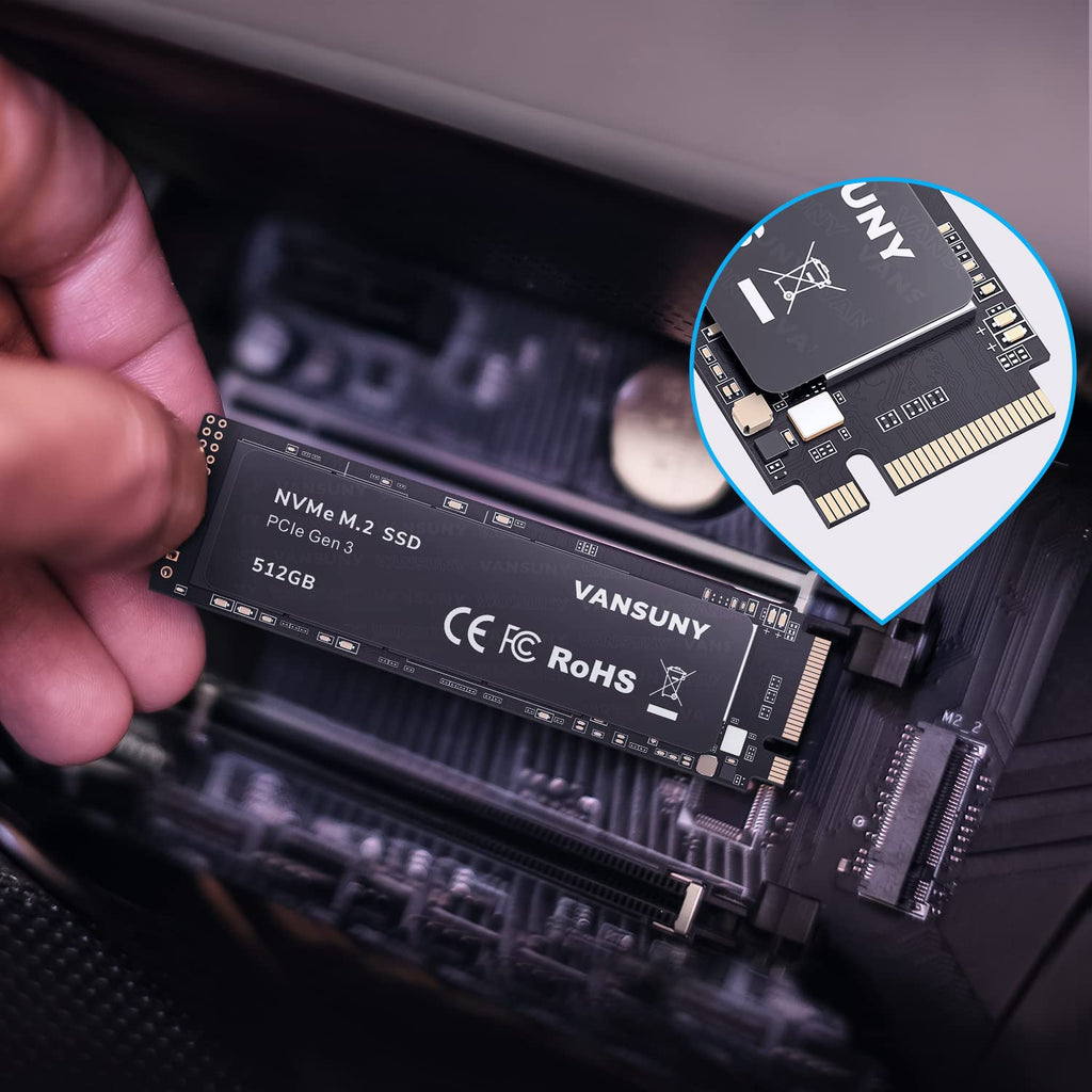 512GB NVMe M.2 Internal Solid State Drive PCIe 3.0 TLC 3D NAND 2280 R8356