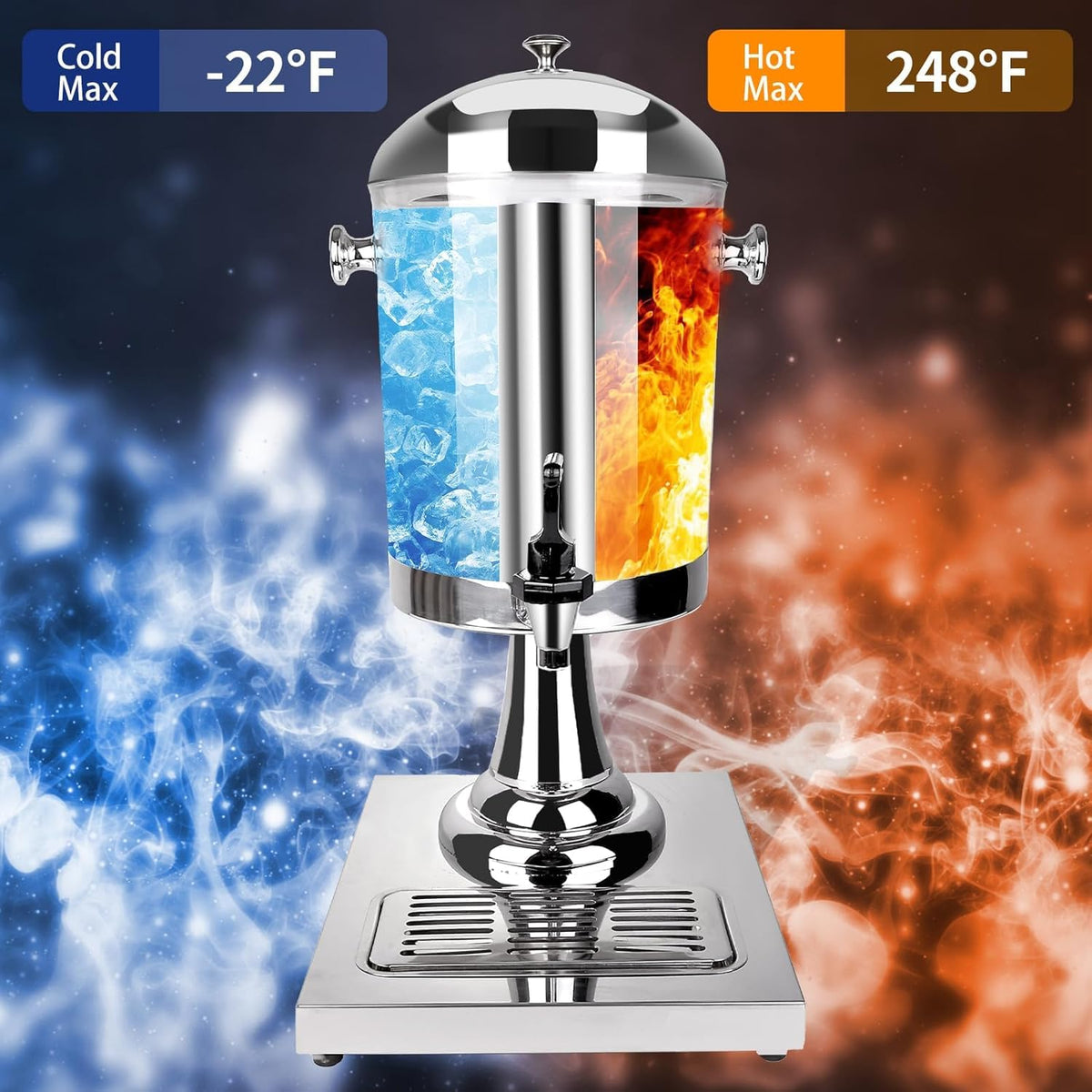 Stainless Steel Beverage Dispenser with Stand H418016
