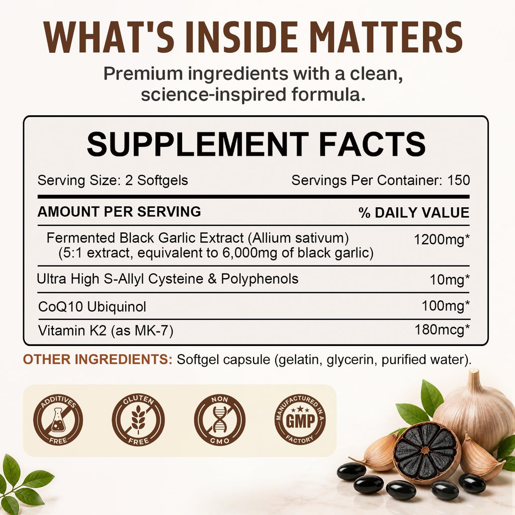Black Garlic Extract 300 Softgels E1439