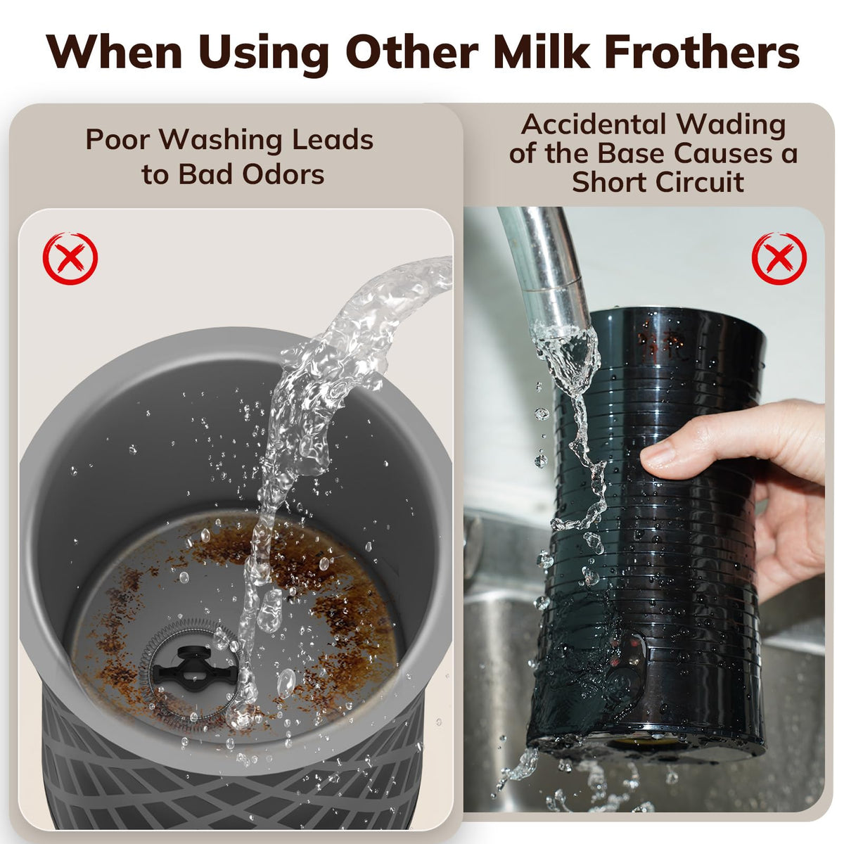 Electric Milk Frother and Steamer, 16.9oz, Dishwasher Safe, BPA Free, White C971088