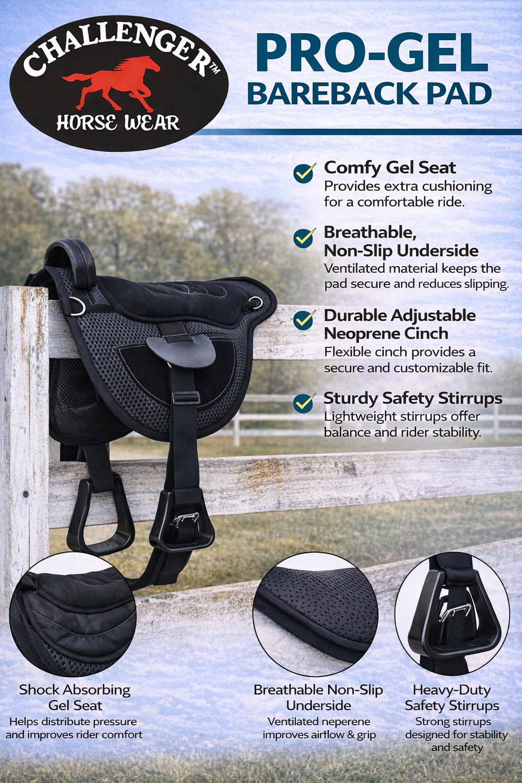 Lightweight Breathable Neoprene Horse Saddle Pad M320031