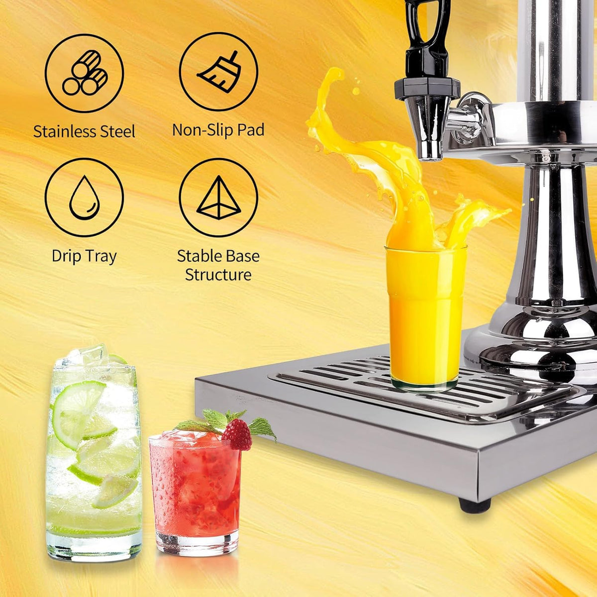 Stainless Steel Beverage Dispenser with Stand H418016
