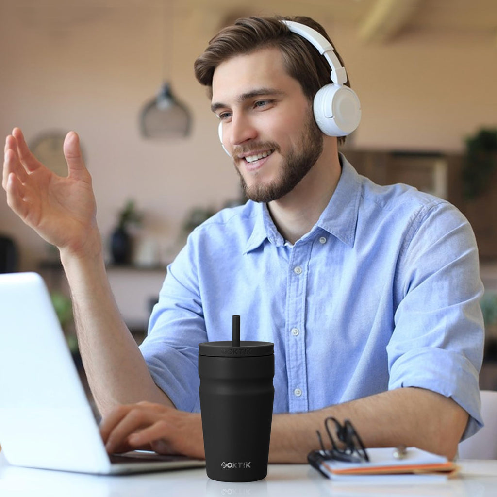 20oz Insulated Stainless Steel Tumbler with Lid and Straw E5097
