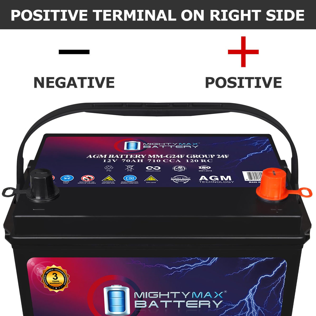 12V 70Ah AGM Replacement Battery J4872