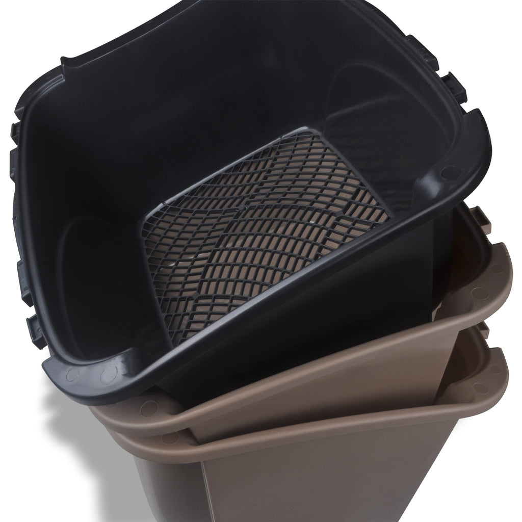 Large Enclosed Sifting Cat Pan with Odor Door, Hooded, Beige M8970