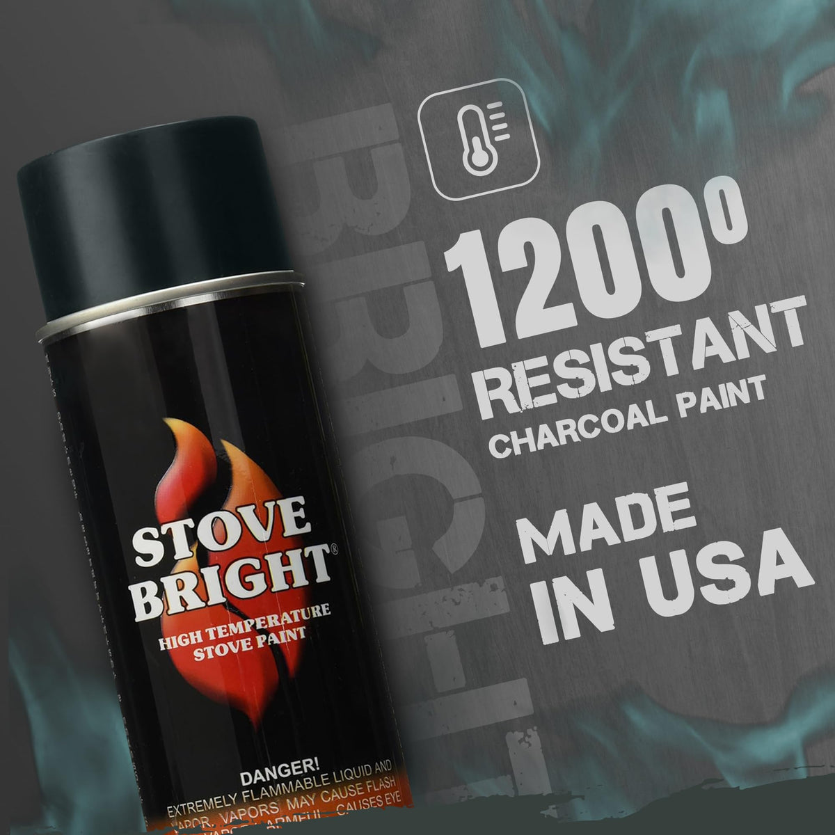 High Heat Resistant Satin Charcoal Black Spray Paint 12oz Can Q829