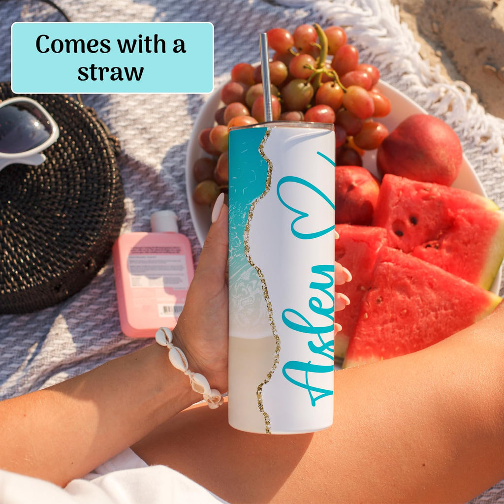 20 oz Custom Skinny Tumbler with Lid & Straw B728327
