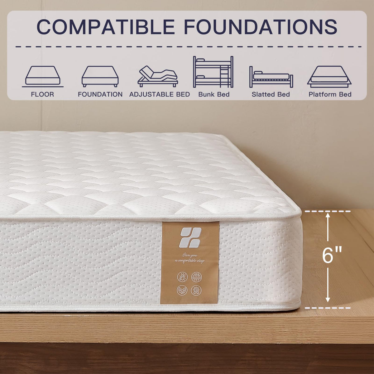 6 Inch Twin Mattress with Bonnell Spring Q788287