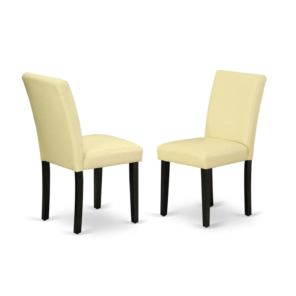 5 Piece Round Dining Table Set with Dropleaf and 4 Faux Leather Chairs Q7134