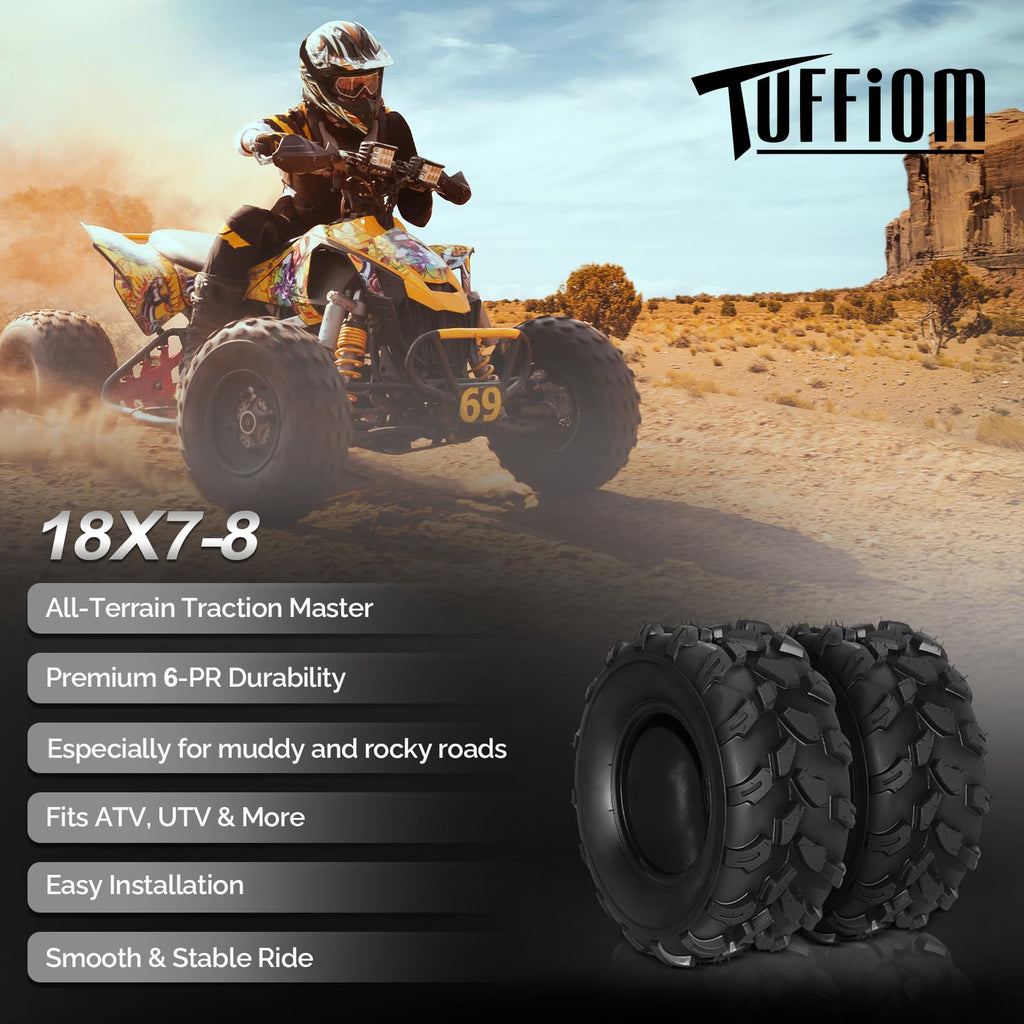 Set of 2 18x7-8 All-Terrain Mud Tires P445436