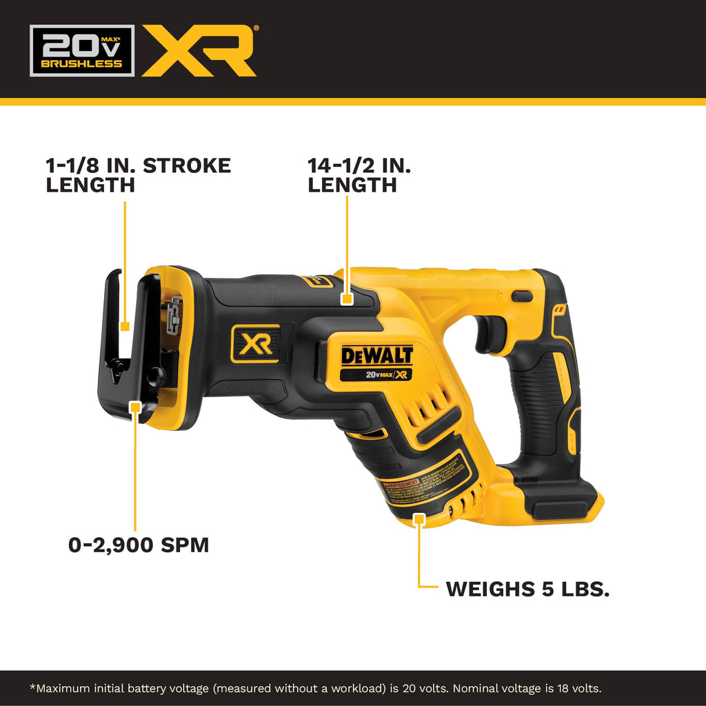 20V MAX Cordless Brushless Compact Reciprocating Saw N6580