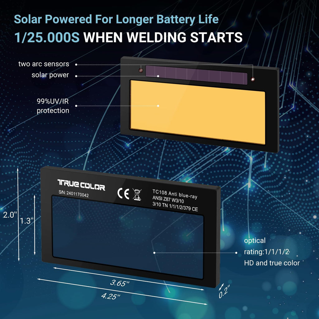 Auto Darkening Welding Lens 2x4 1/4 P92425
