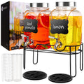 2 Pack 1 Gallon Glass Drink Dispenser with Stand Q235500