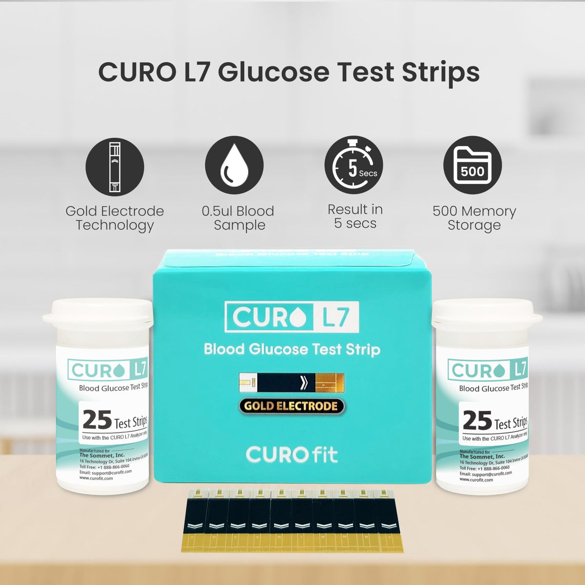 Glucose Test Strips, 100 Count, No Coding B957432