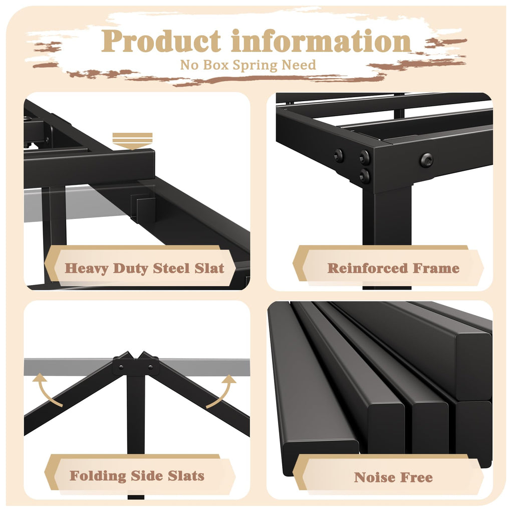 Queen 14-Inch Heavy-Duty Platform Bed Frame O934