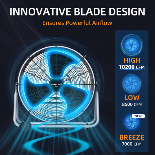 24 inch 300W High Velocity Metal Floor Fan D27439