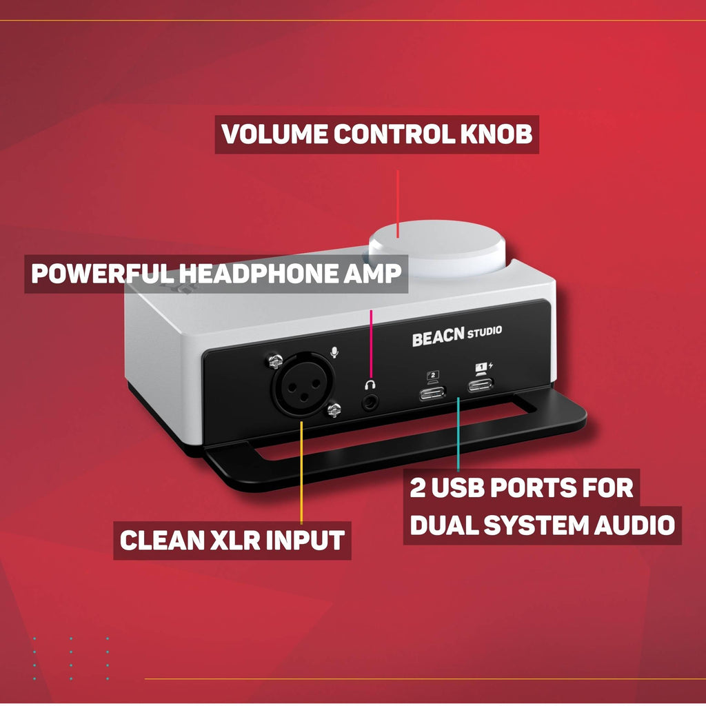 White USB XLR Audio Interface Y485