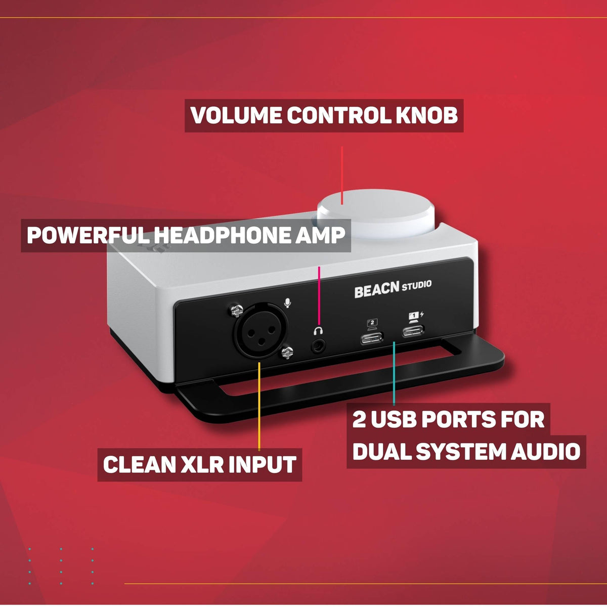 White USB XLR Audio Interface Y485