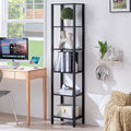 6 Tier Tall Skinny Black Bookshelf H165845