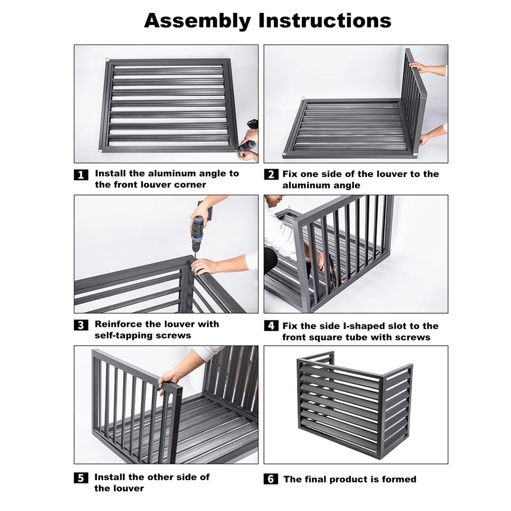 Aluminum 4-Panel AC Condenser Fence A488