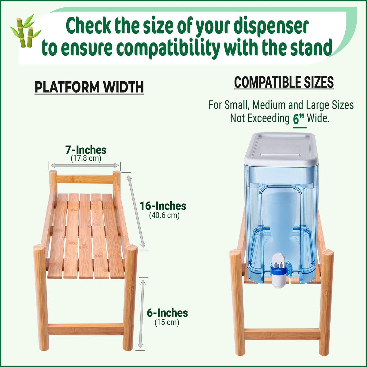 Bamboo Water Dispenser Stand M376957