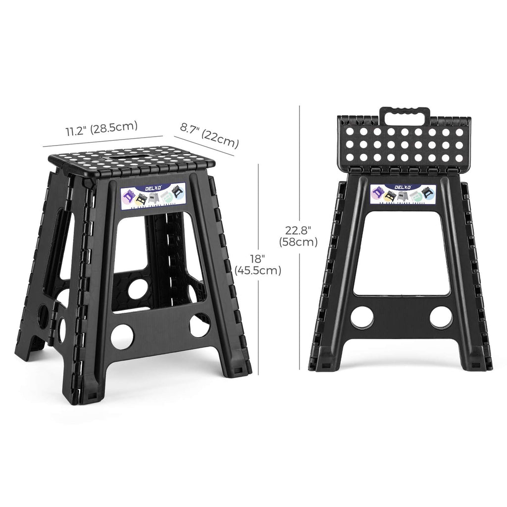 Black 1 Pack Folding Plastic Step Stool E79335