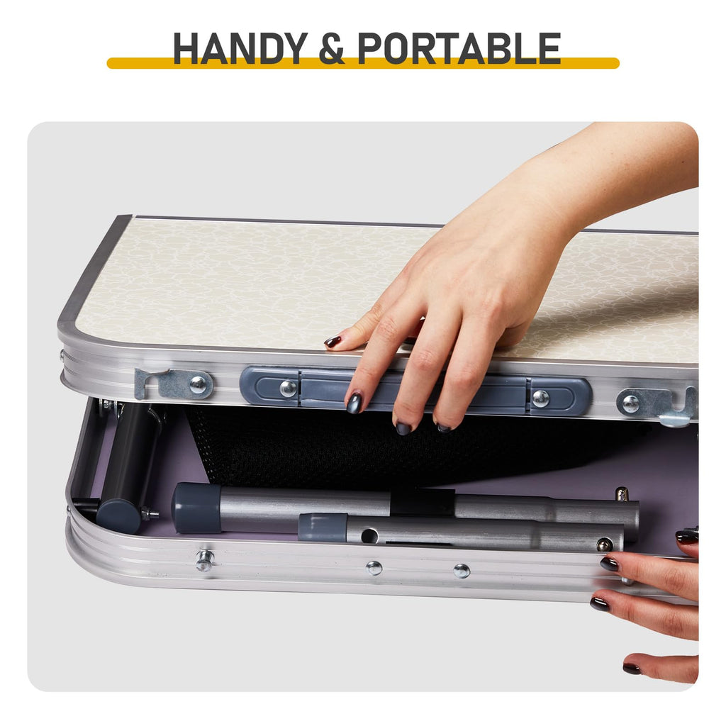 2ft Adjustable Aluminum Folding Camping Table with Carry Handle N156246