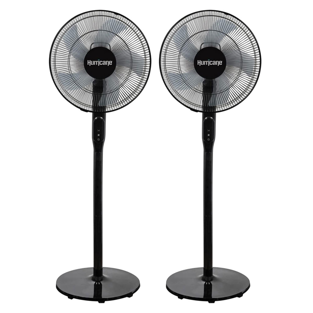 2 Pack Oscillating Pedestal Stand Fan, 12-Speed, 16", Black with Remote Control P7888