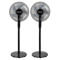 2 Pack Oscillating Pedestal Stand Fan, 12-Speed, 16", Black with Remote Control P7888