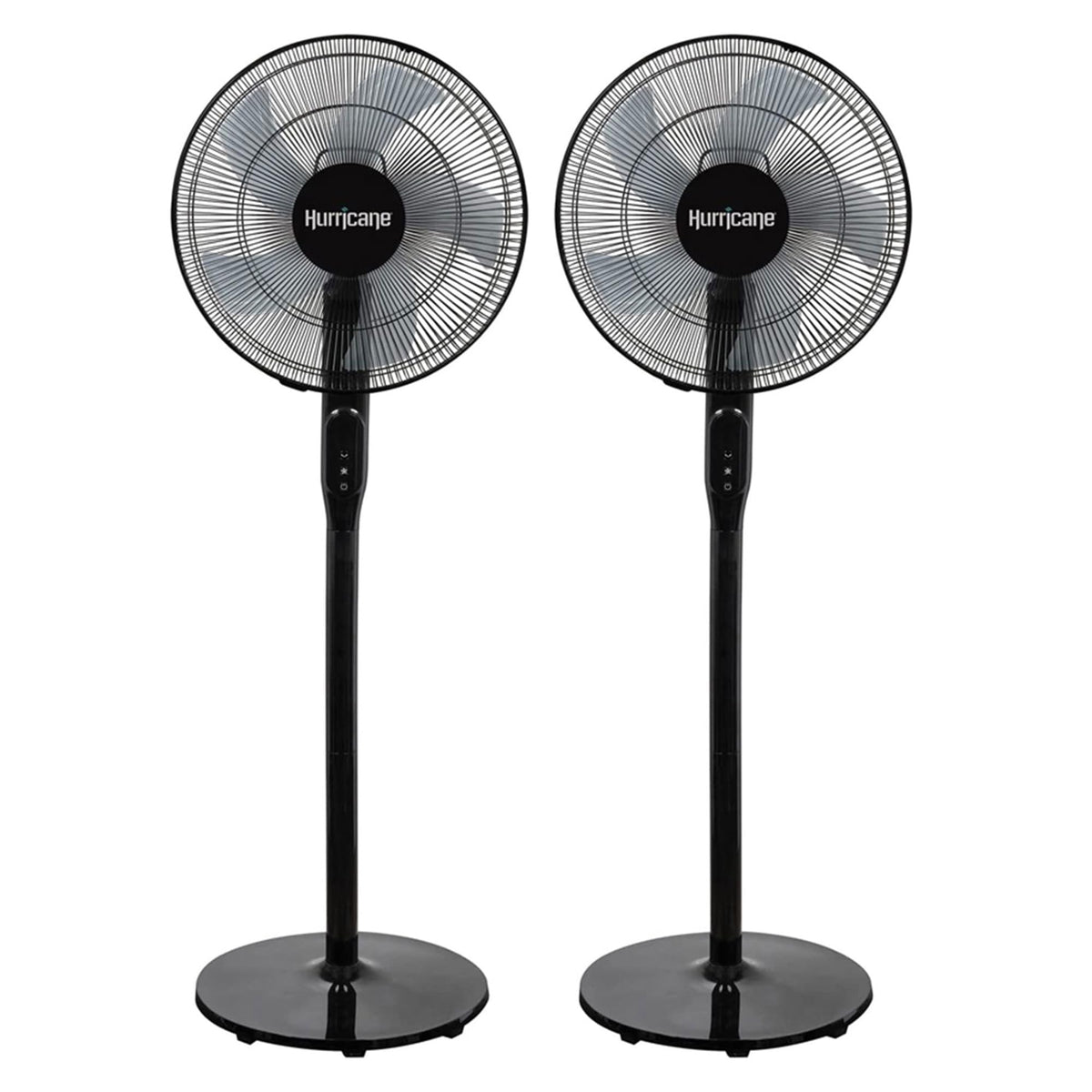 2 Pack Oscillating Pedestal Stand Fan, 12-Speed, 16", Black with Remote Control P7888