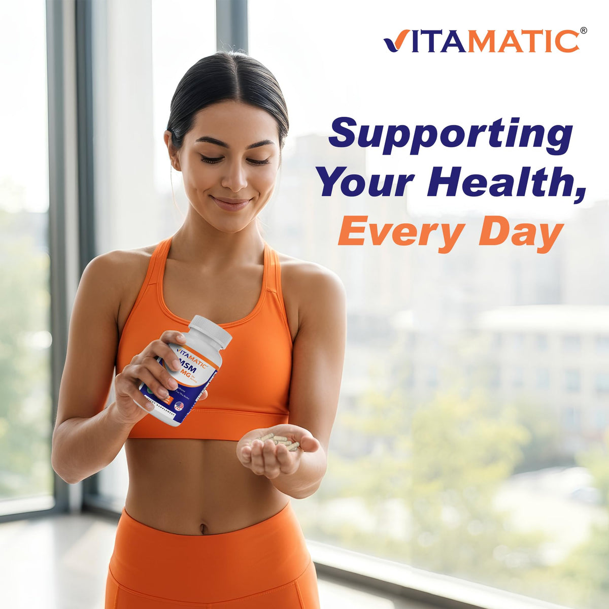 MSM 2000 mg with Vitamin C 180 Veg Capsules Non-GMO Gluten Free G3875