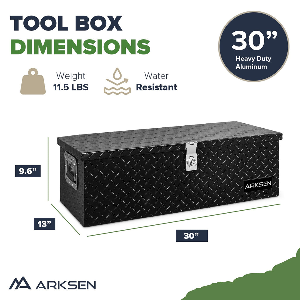 30" x 13" x 10" Black Truck Bed Tool Box O968312