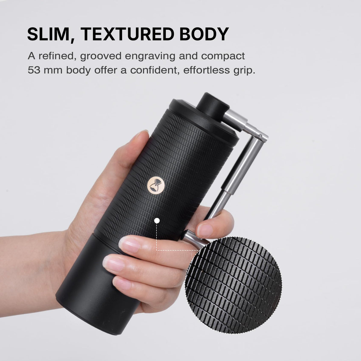 Manual Coffee Grinder with Conical Burr, Portable Hand Coffee Mill - Black A4692