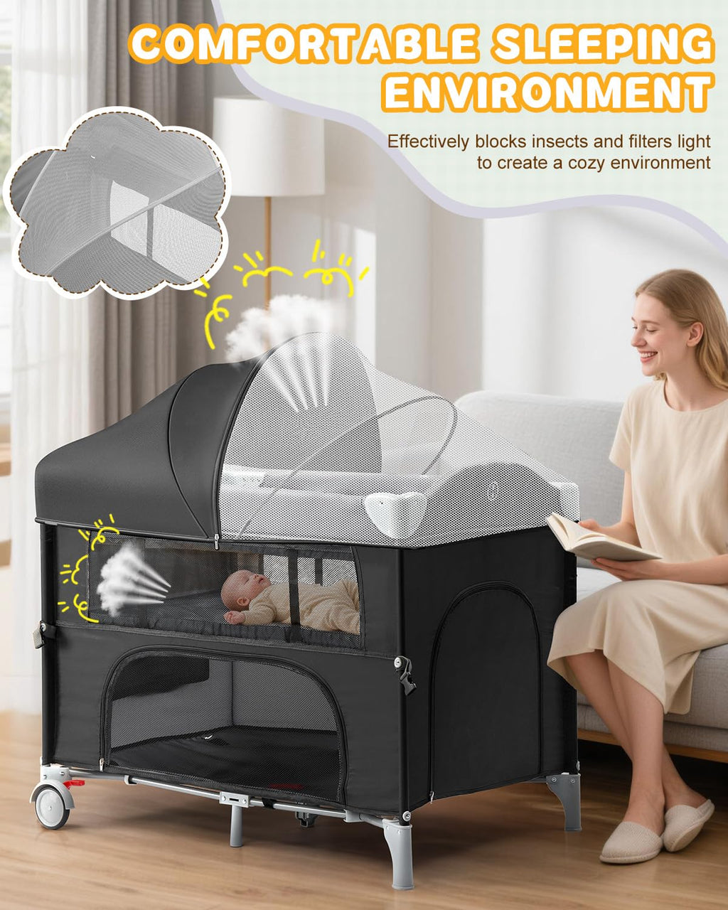 5 in 1 Bedside Bassinet P8306