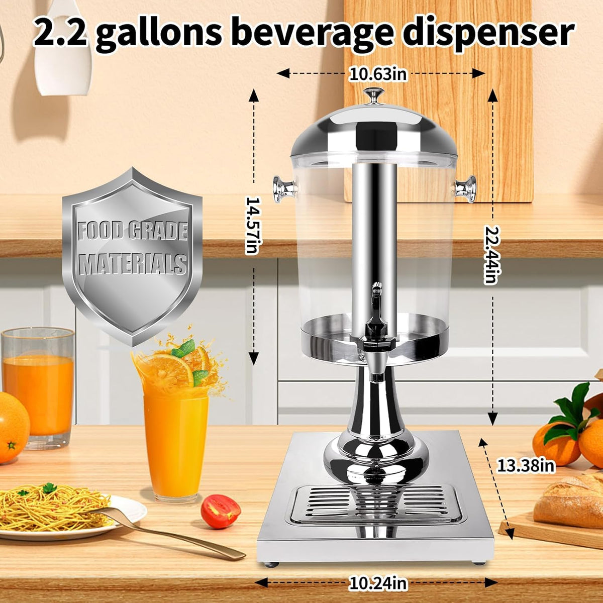 Stainless Steel Beverage Dispenser with Stand H418016