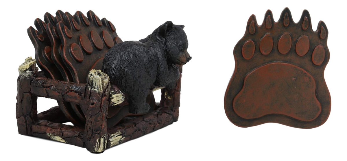 Coaster Set with 4 Bear Paw Tracks Coasters F3764