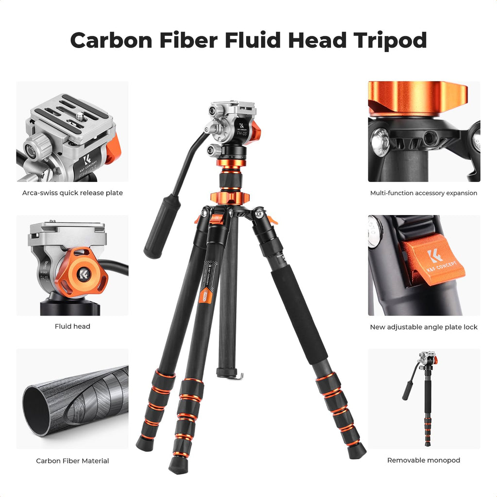 Carbon Fiber Tripod with Fluid Head A853