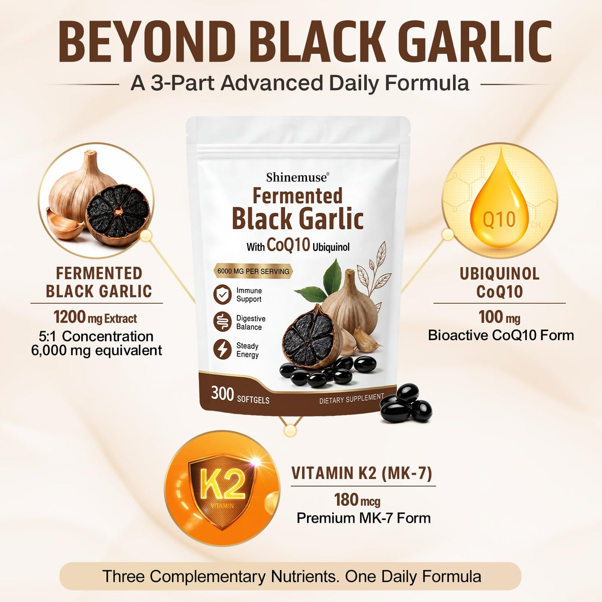 Black Garlic Extract 300 Softgels E1439