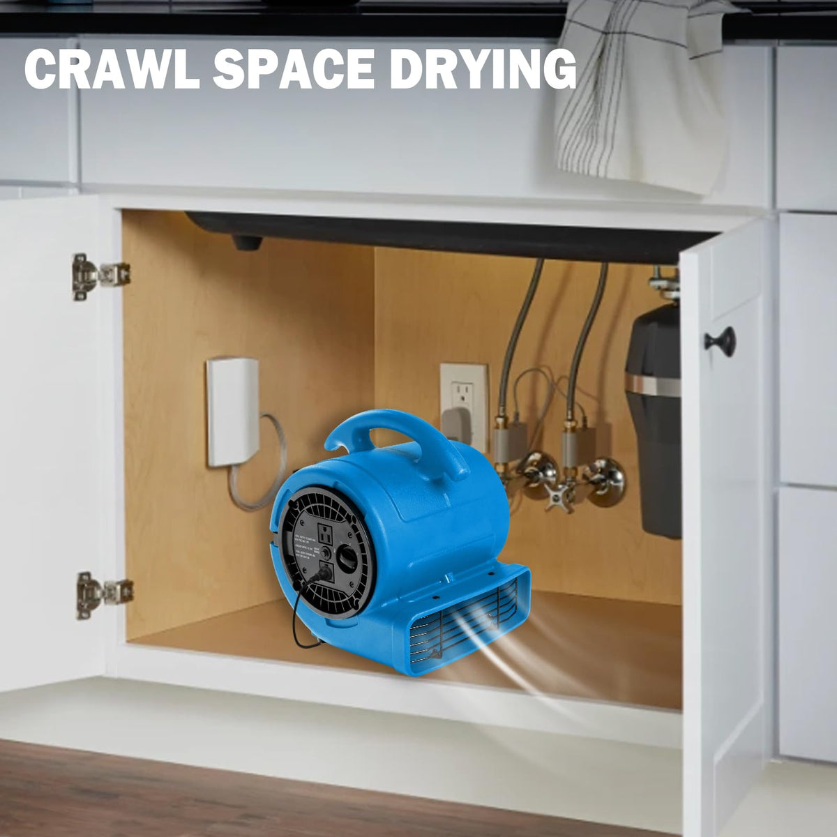 1/5hp 800cfm 3-Speed Air Mover Blower Fan with Dual Outlet Y8056