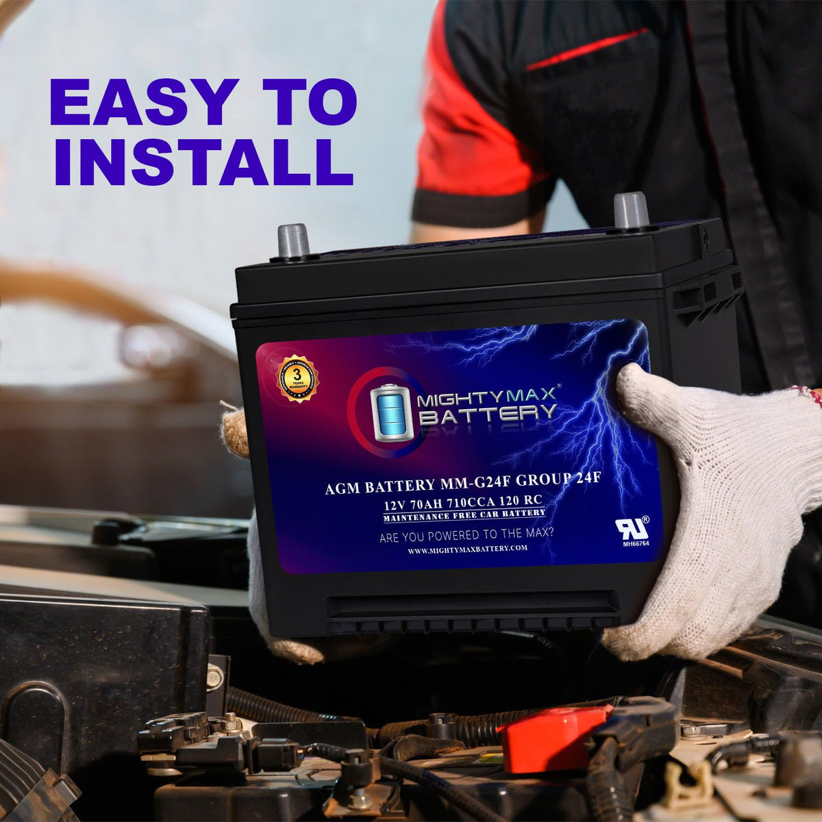 12V 70Ah AGM Replacement Battery J4872