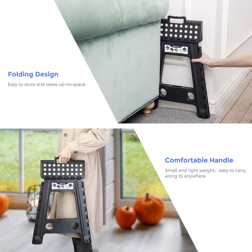 Black 1 Pack Folding Plastic Step Stool E79335