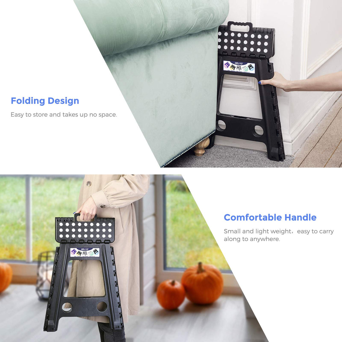 Black 1 Pack Folding Plastic Step Stool E79335